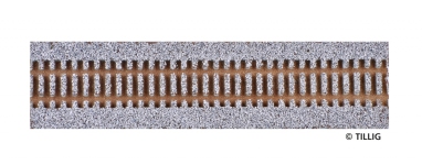 TILLIG 86550 - H0 Gleisbettung Elitegleis hell (grau), Länge 228 mm für gerades Gleis